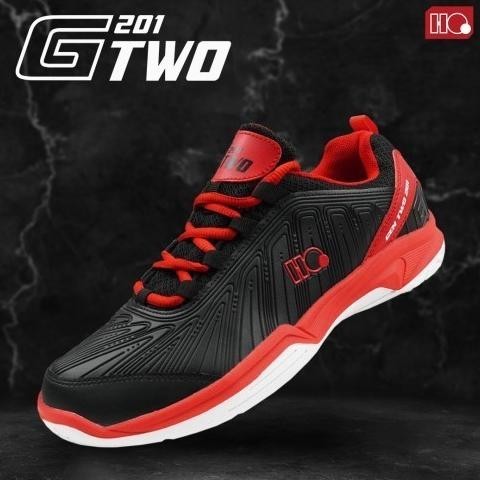 SEPATU BADMINTON HIQUA G-TWO - BLACK RED MONICASEIN