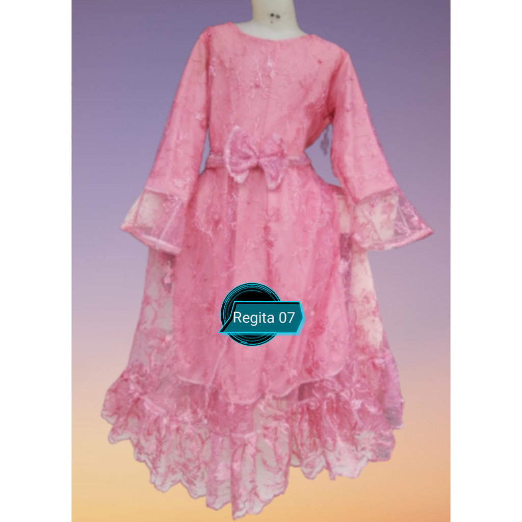 CANTIK & SOLEHA GAMIS DRESS ANAK 2-12tahun CARLINA GAMIS BROKAT