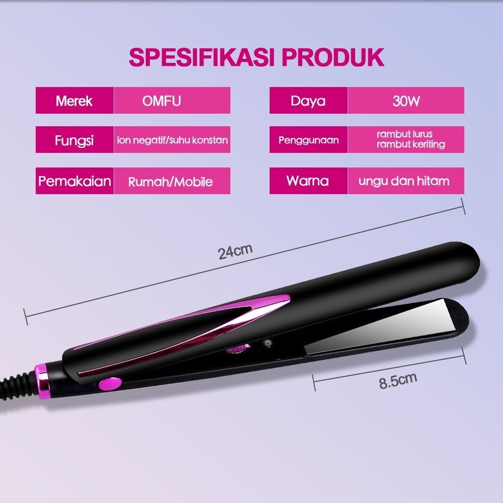 ORI Catok Rambut lurus dan keriting / Catok hitam 30watt