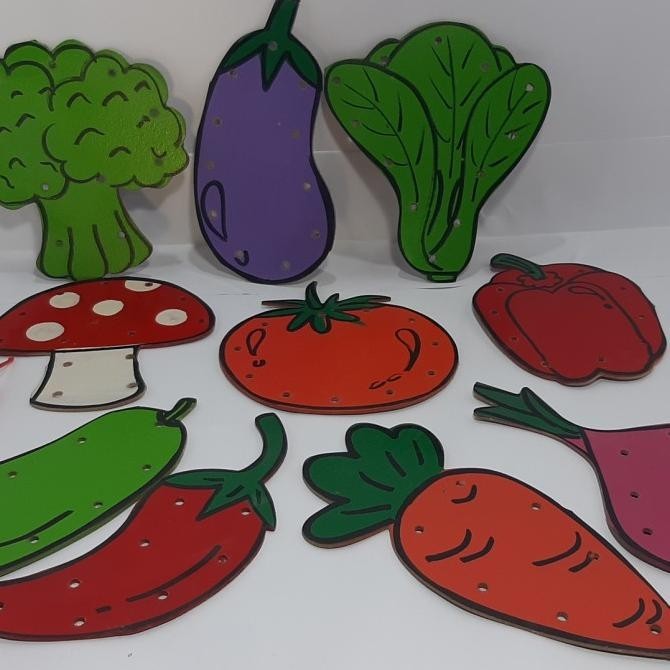 Mainan edukatif - Mainan Anak - APE- Peraga Menjahit seri sayuran