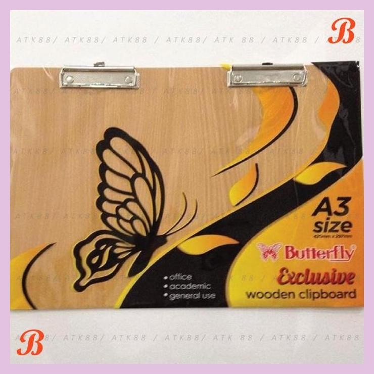 

| PGT | PAPAN DADA / CLIPBOARD KAYU A3 BUTTERFLY