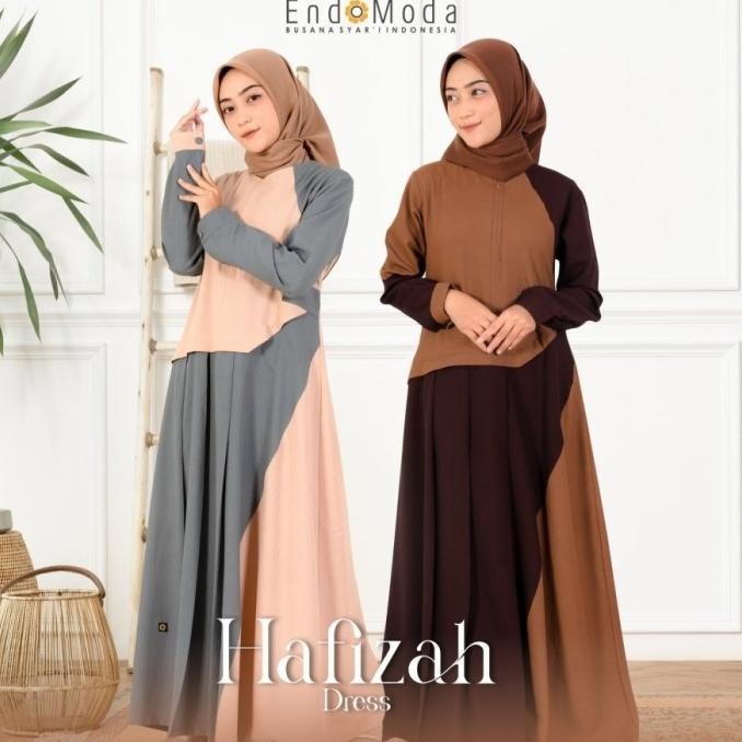 New Gamis Endomoda Hafizah Dress Pengiriman Cepat