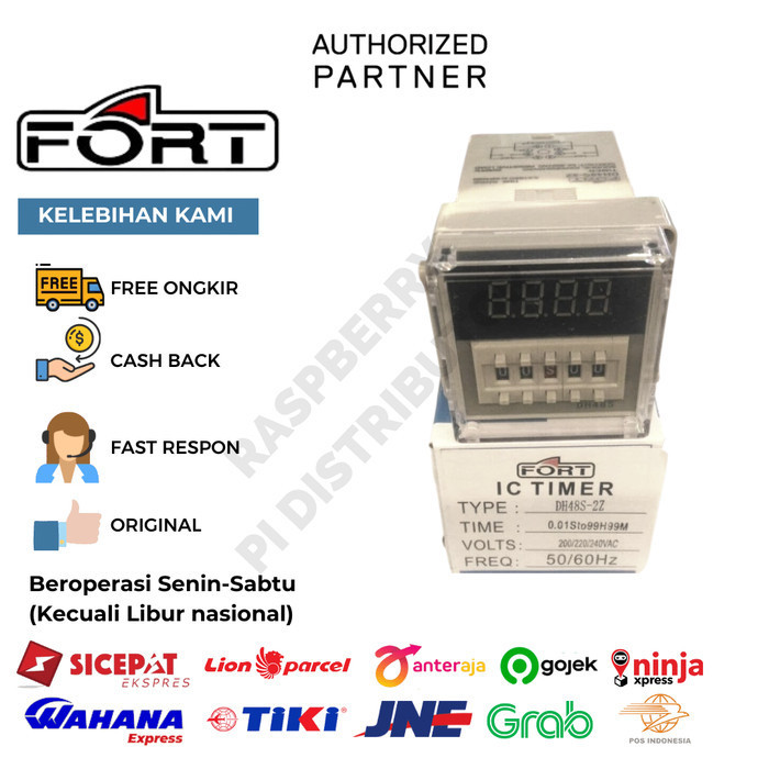 FORT DH48S-2Z Digital Timer On Delay w/ LCD Disp 220 VAC 0.01S-99H99M