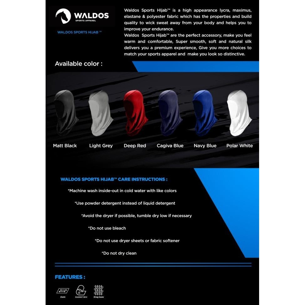 Exclusive Hijab Waldos Muslim Kerudung Jilbab Sports Olahraga