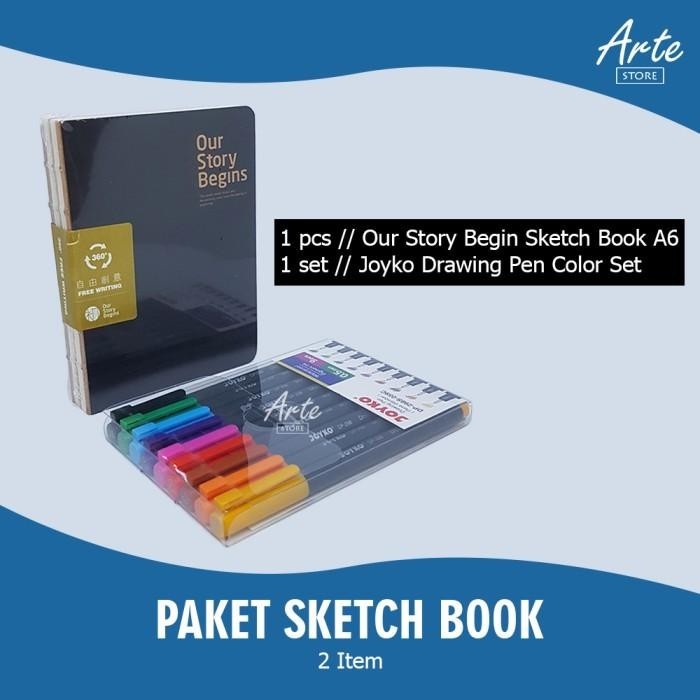 

Paket Sketch Book (Our Story Begin A6 Dan Drawing Pen Set)