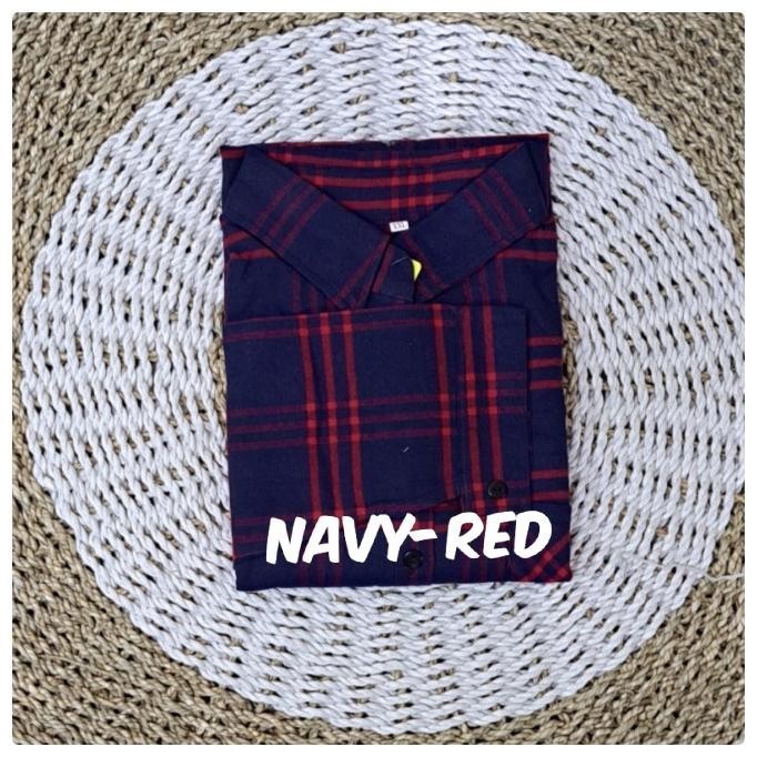 Tunik (Mini Dress) Kemeja Katun Flanel Import Kotak2 Saku Fungsi