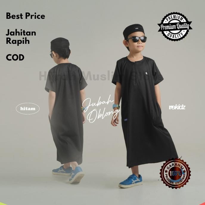 Baju Jubah Gamis Muslim Anak Laki Laki Cowok Bahan Katun Madinah Rosal