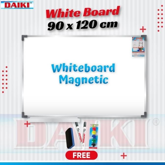 

Papan Tulis / Whiteboard Daiki Magnetic Gantung Uk 90X120 Cm