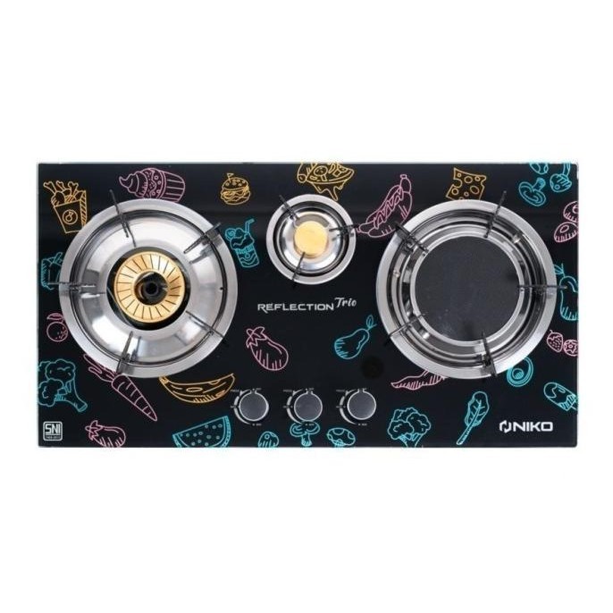 Gratis Niko Kompor Tanam 3 Tungku Reflection Trio Kaca Mix Bara Unnolstore