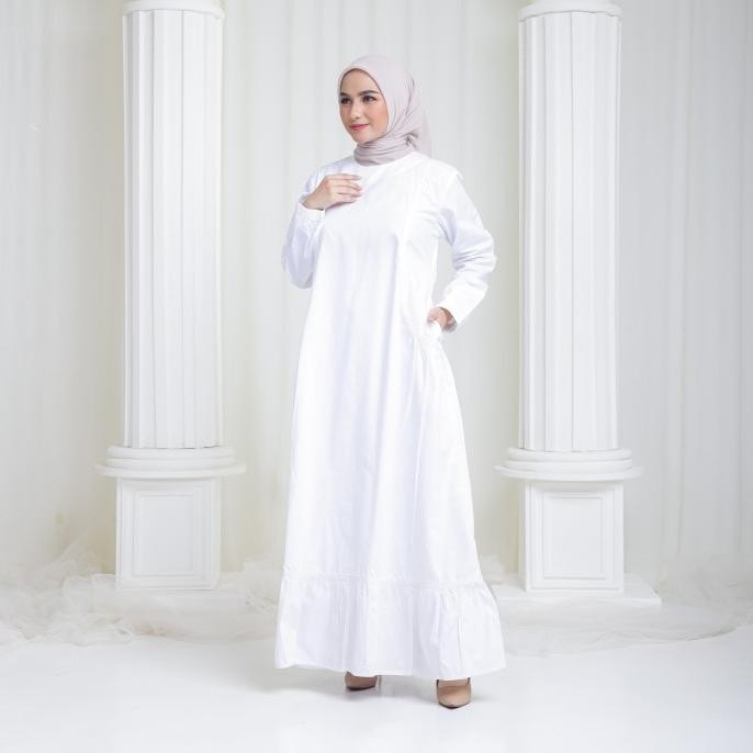 Fayrany Baju Gamis Ibu Putih Dandelion Fbg-Wp-001