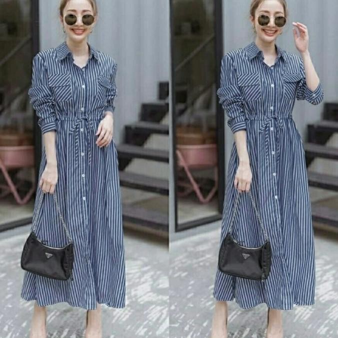 Long Dress Maxi Dress Gamis Muslim Twopocket Bahan Katun Jepang Ld 100