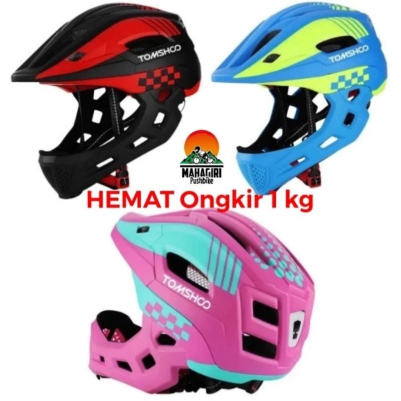 Helm anak Tomshoo full face pushbike balance bike sepeda bmx inline