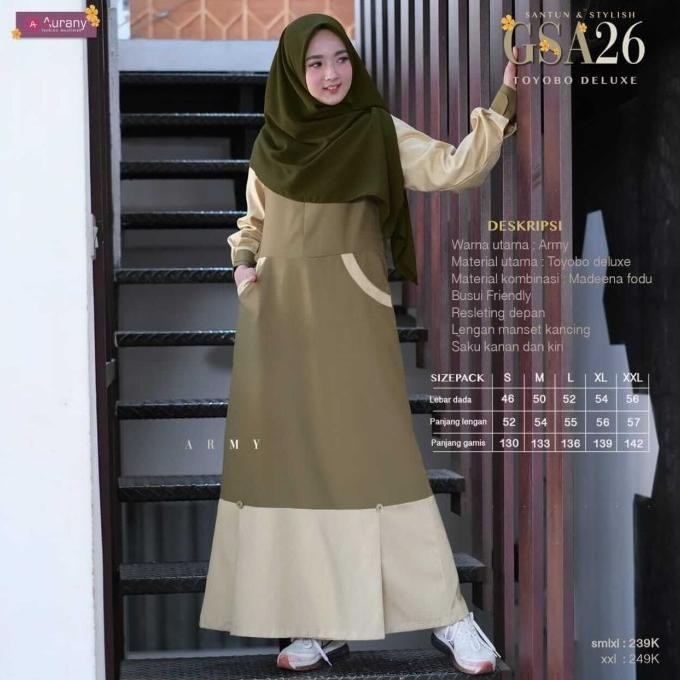 Baju Gamis Wanita Muslim Aurany Gsa26