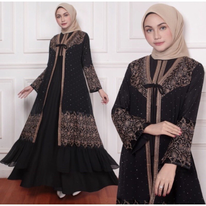Baju Muslim Wanita Terbaru 2024 Gmis Wanita Terbaru Lebaran Idhul Fitri Dress Syari Set Tunik Hijab 