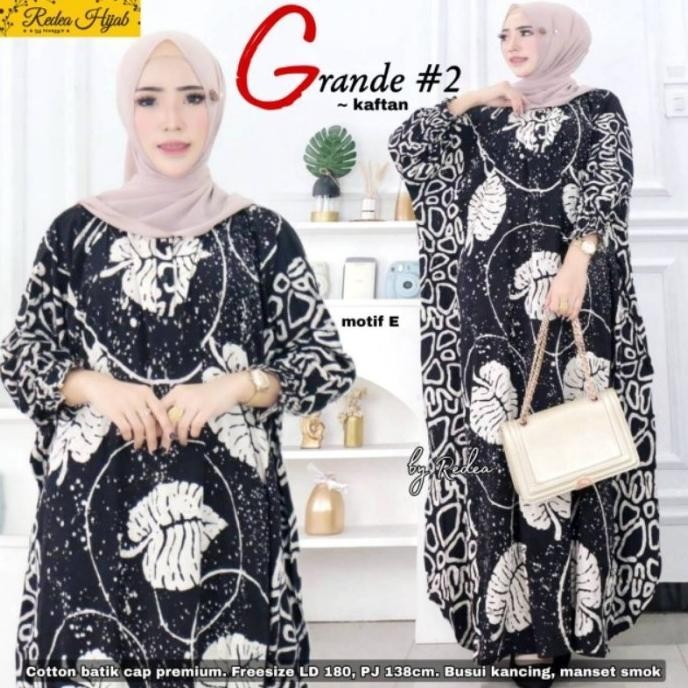 Kaftan Gamis Wanita Dress Kekinian Batik Modern Jumbo Xxxl Ld 150