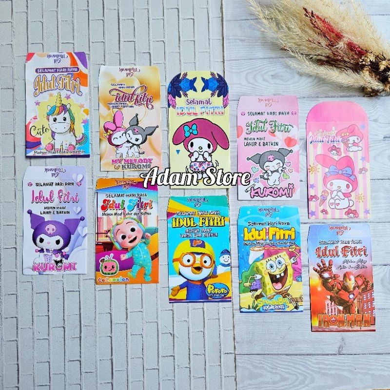 

Amplop lebaran angpau lebaran Kartun Anak Kuromi uk medium isi 50 lembar mix gambar