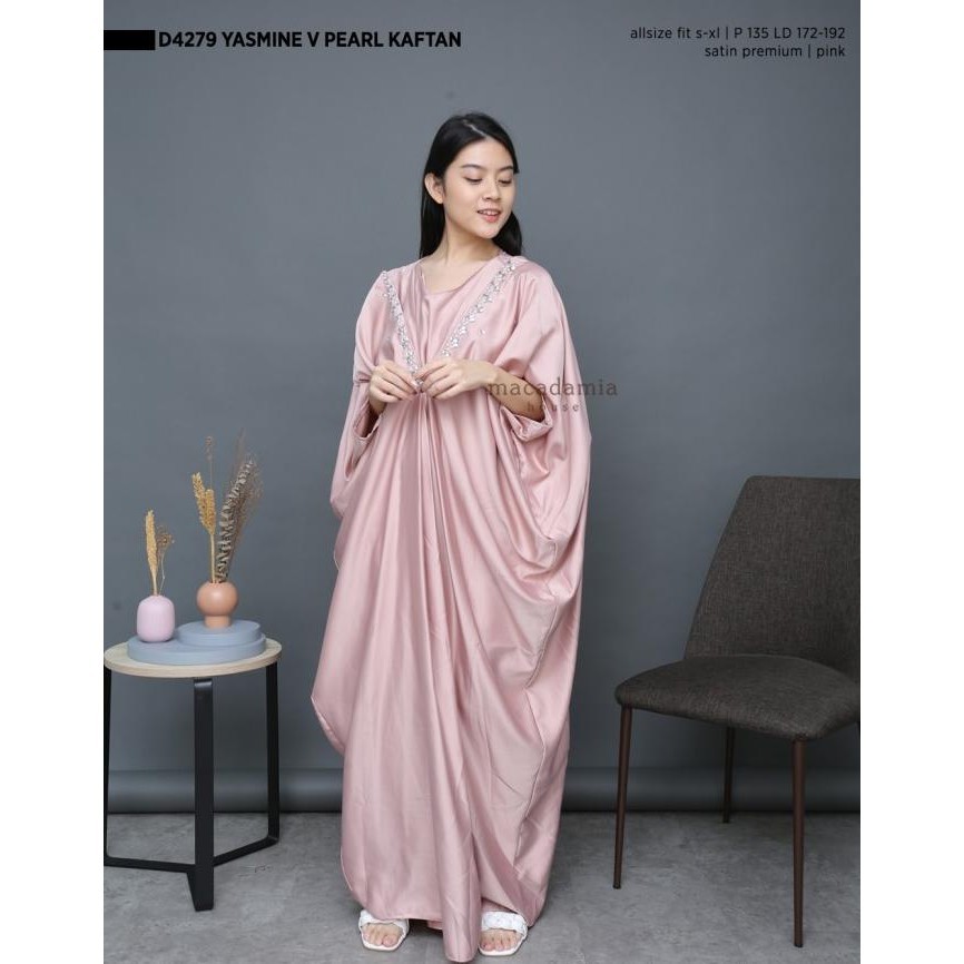 D4279 Yasmine V Pearl Kaftan - Macadamia House