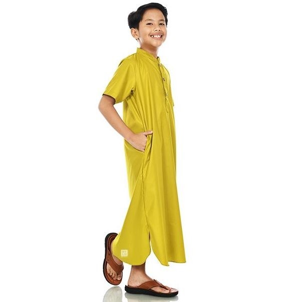 Gayalo - Jubah Gamis Anak Laki-Laki Katun Toyobo Lime