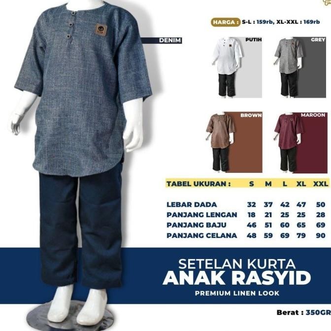 Setelan Kurta Anak Muslim  ,Setelan Baju Gamis Dan Celana Anak Laki