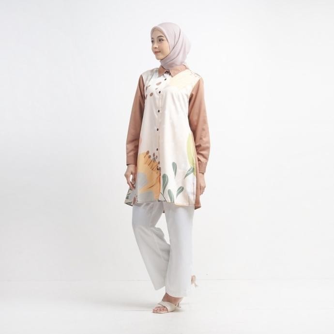 Tunik Wanita Motif Bunga Bahan Toyobo Premium Model Nadira Terbaru