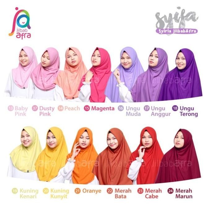 Bergo Syifa - Jilbab Arfa Ungu Terong -Syria Non Pet Bahan Kaos Adem