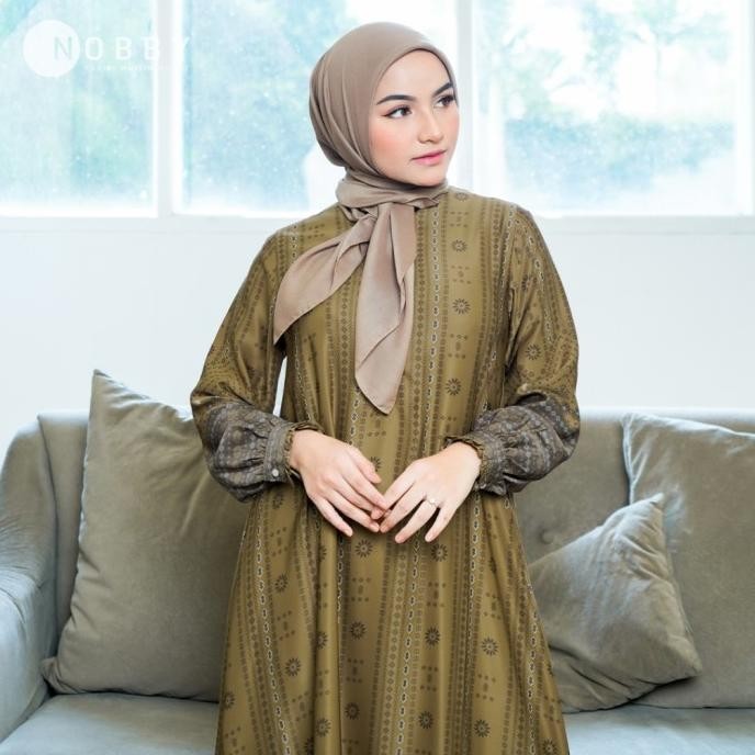 Nobby - Merlyn Dress Motif Full Print Casual Busui Friendly