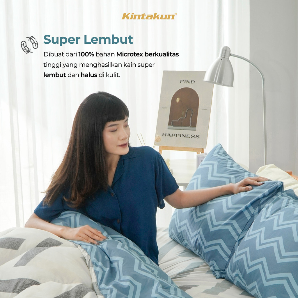 Kintakun Sprei Fitted 90/100/120 DLUXE Lunetta Aesthetic Microtex Tinggi 25 cm B2