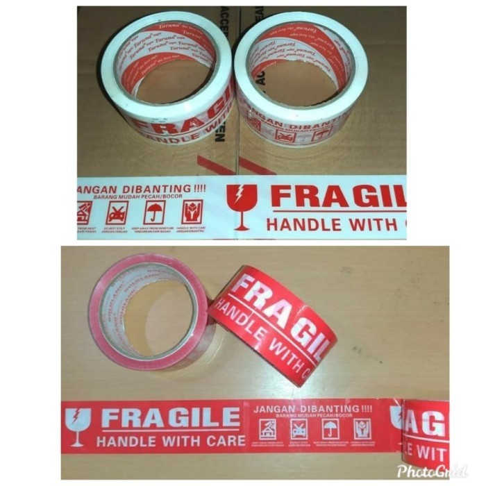 

(Gojek Grab) Lakban Fragile 2 Inch 48 Mm X 50 Meter Goldland Ff50 Dus