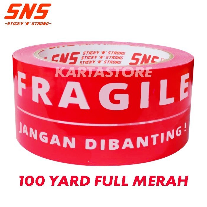 

Lakban Fragile 100 Yard Merah Putih Sns (1 Karton) Khusus Gojek Grab