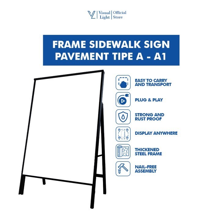 

Frame Sidewalk Sign Pavement - Display Papan Led Tipe A Ukuran A1