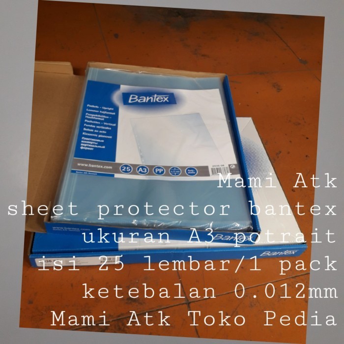

Sheet Protector Bantex Potrait Ukuran A3 Isi 25 Lembar/Pack 2036