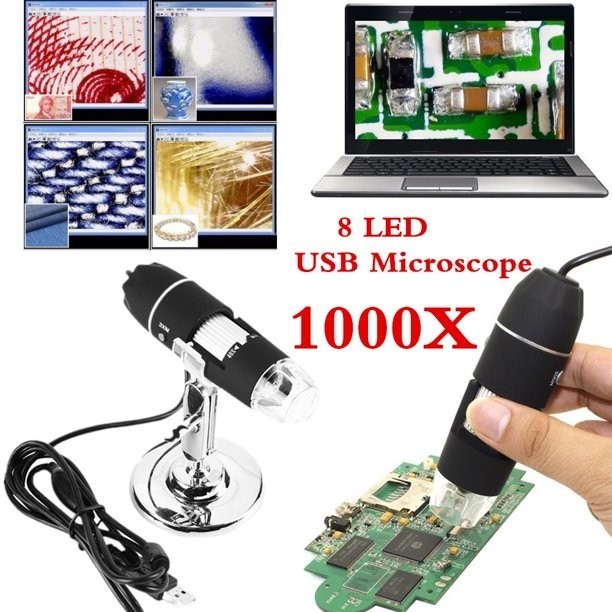 

Microscope Zoom 1000X 8 Lamp Led Kamera Pembesar Mini Fitur 3 In 1