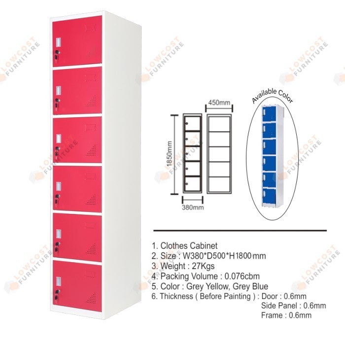 

Loker File / Karyawan Besi 6 Pintu