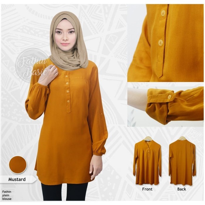 NEW Blus muslim polos tunik baju atasan wanita / blouse jumbo / all size