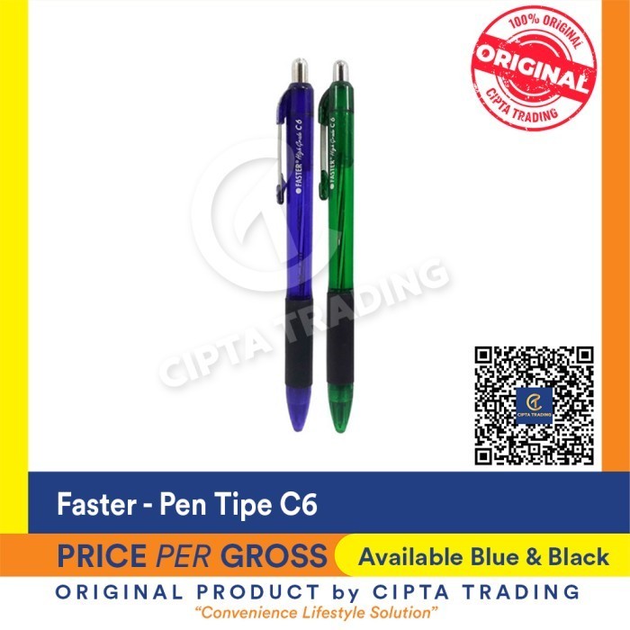 

Faster Pen Tipe C6 (1 Gross= 12 Dozen = 144 Pieces)