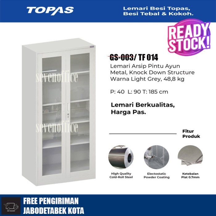 

Lemari Besi Topas 18Hc-Gs-003 Filling Cabinet Swing Glass Door