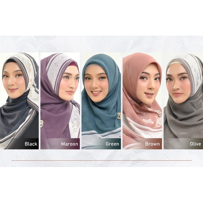 Jilbab Segi empat Printing Premium Rabbani Ori. Hijab. Hantaran. Kado -14A