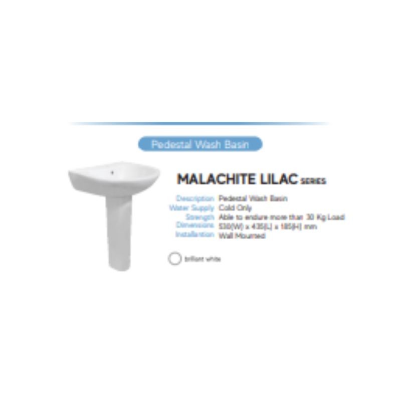 TRILIUNWARE PEDESTAL WASH BASIN LENGKAP SATU SET MALACHITE LILAC