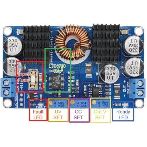 LTC3780 Auto DC Buck-Boost Converter + Stabilized Regulator 10A 130W promo