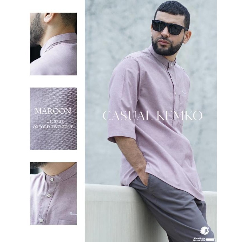 Promo  Samase Kemko Casual U115P Kemeja Koko Pria Dewasa Lengan 3/4 Lebaran 2024
