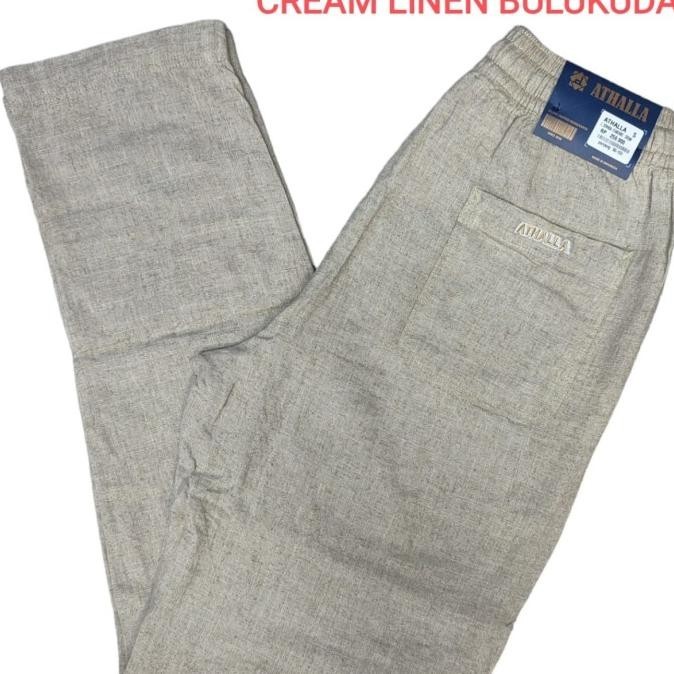 Promo  Celana Sirwal Pria Dewasa Standart By Athalla // Cream Bulu Kuda Lebaran 2024