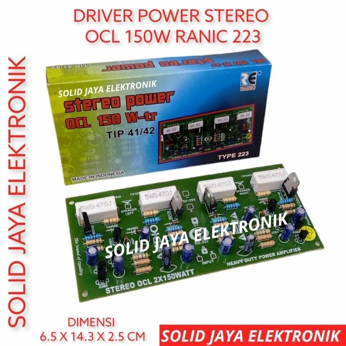 KIT DRIVER POWER OCL STEREO AMPLIFIER AMPLI 2x150W 300W RANIC 223