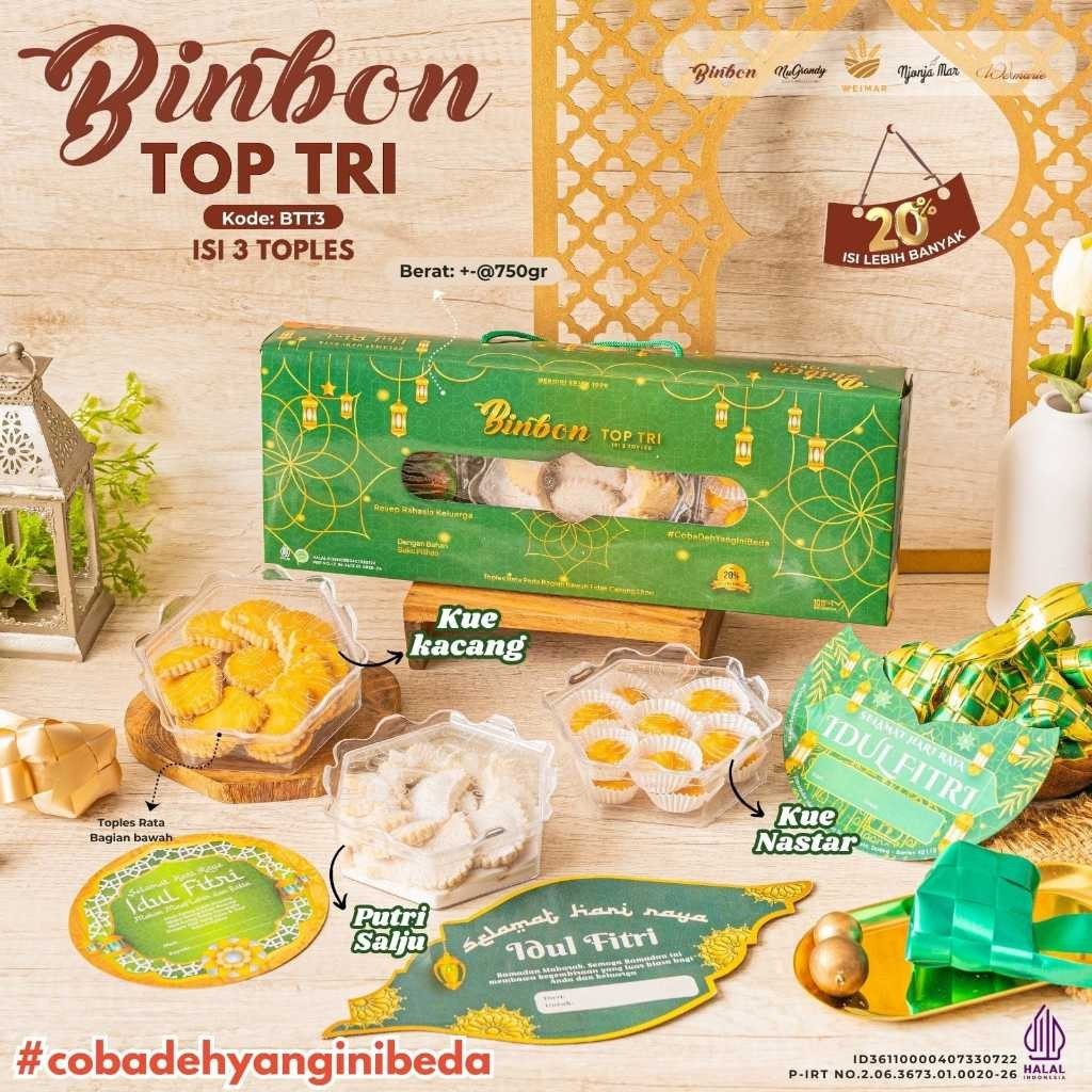 

MJS Binbon Isi 3 Toples Hampers Lebaran - Top TRI