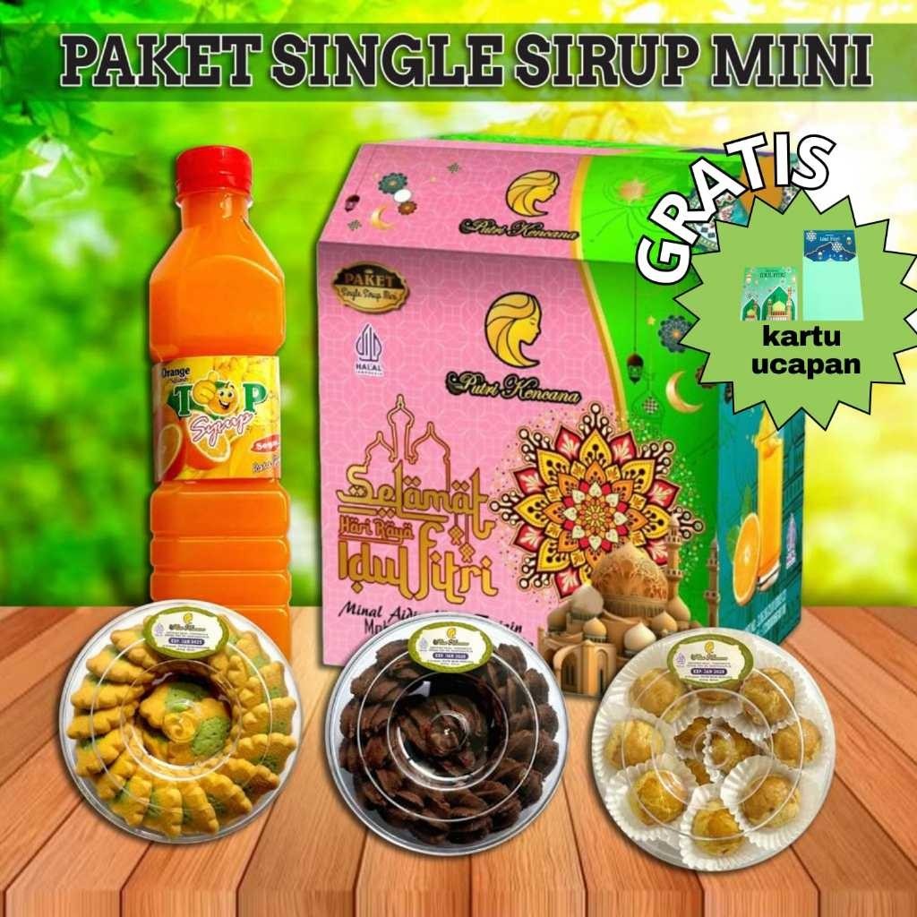 

MJS PROMO KUE LEBARAN PUTRI KENCANA PAKET SINGLE SIRUP MINI 4 IN 1 ISI 3 TOPLES PLUS 1 SIRUP FREE