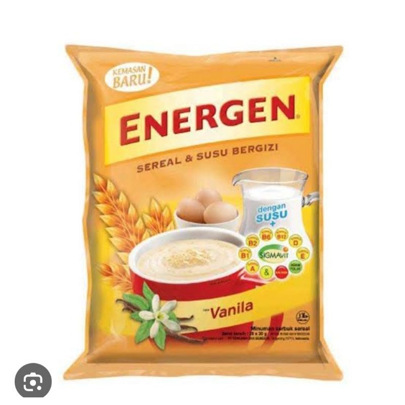 

ENERGEN VANILLA 1 RENCENG 10 PCS|| MINUMAN SERBUK|| MINUMAN INSTAN|| PENUNDA LAPAR