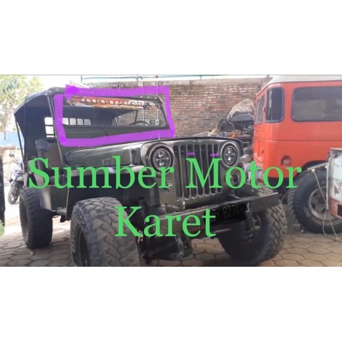 Karet Kaca Depan Jeep Willys