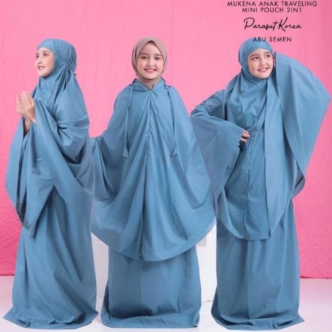 Mukena Rainbow Traveling Mini Pouch Pelangi Anak Tanggung  7-10Tahun L