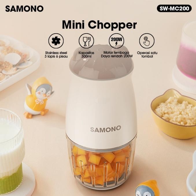 Food Chopper Mini Kaca Blender Mpasi Coper Bumbu Choper Copper Samono