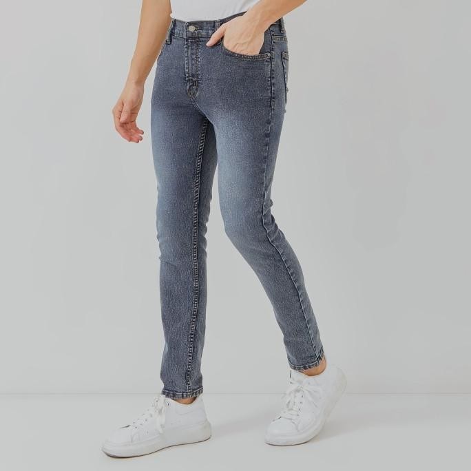 Terlaris Paulmay Celana Panjang Jeans Pria Slim Fit - Snow Black Original