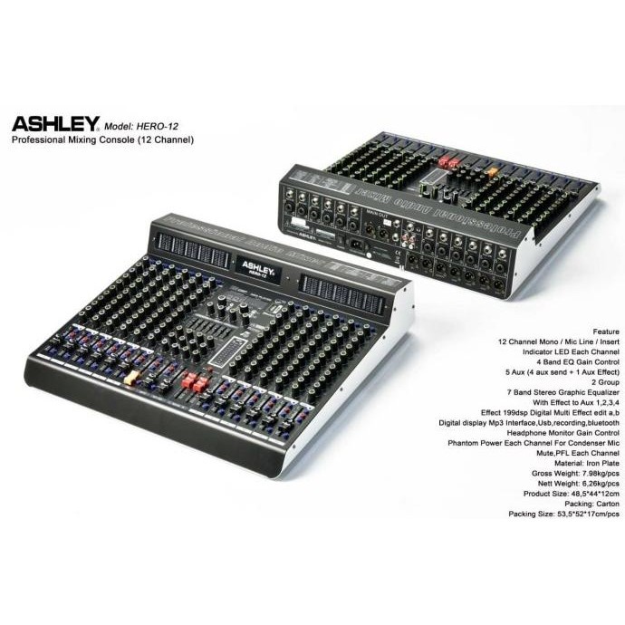 Terlaris Mixer Audio Ashley 12 Channel Ashley 12 Hero12 Original Berkualitas